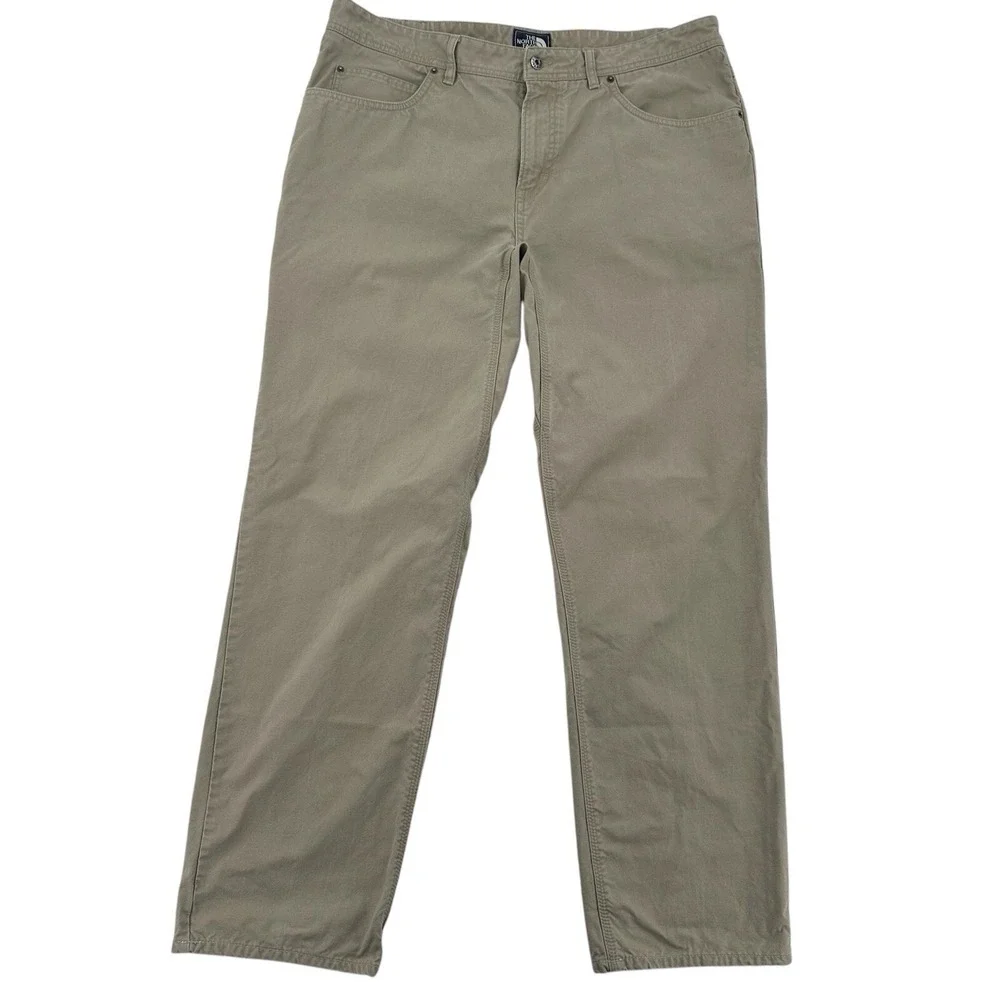 The North Face Long Khaki Tan Cotton Nylon Straight Leg Utility Pants Mens 40